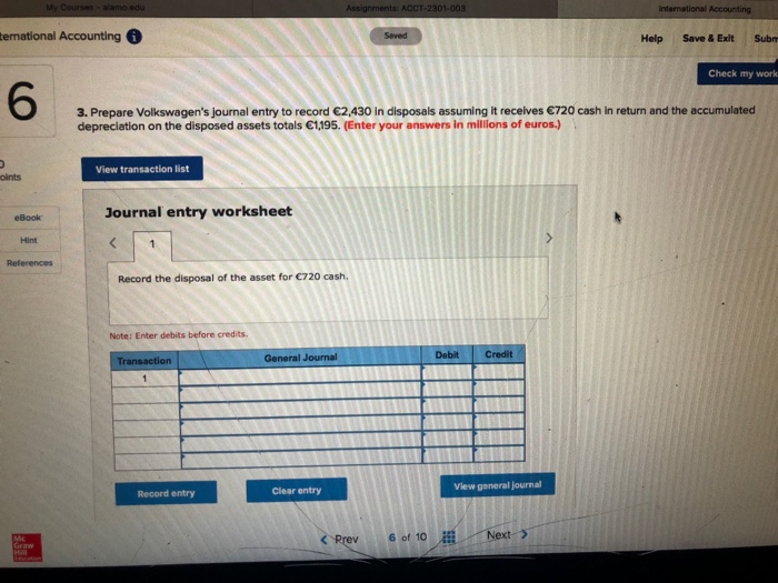 Solved International Accour International Accounting 6 Saved | Chegg.com