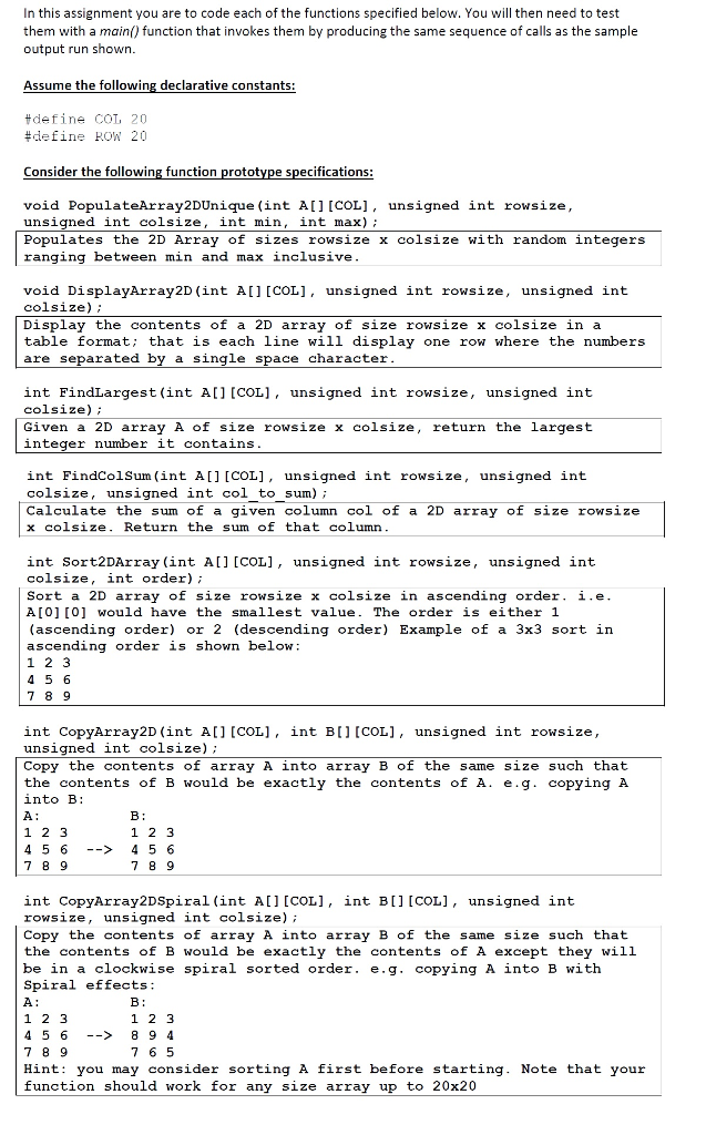 Solved In this assignment you are to code each of the | Chegg.com