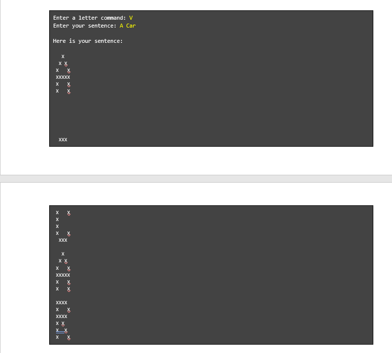 Solved Menu Driven Banner Printer - Project 2c You need to | Chegg.com