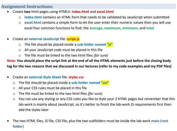 Solved Assignment Instructions: - Create two html pages | Chegg.com