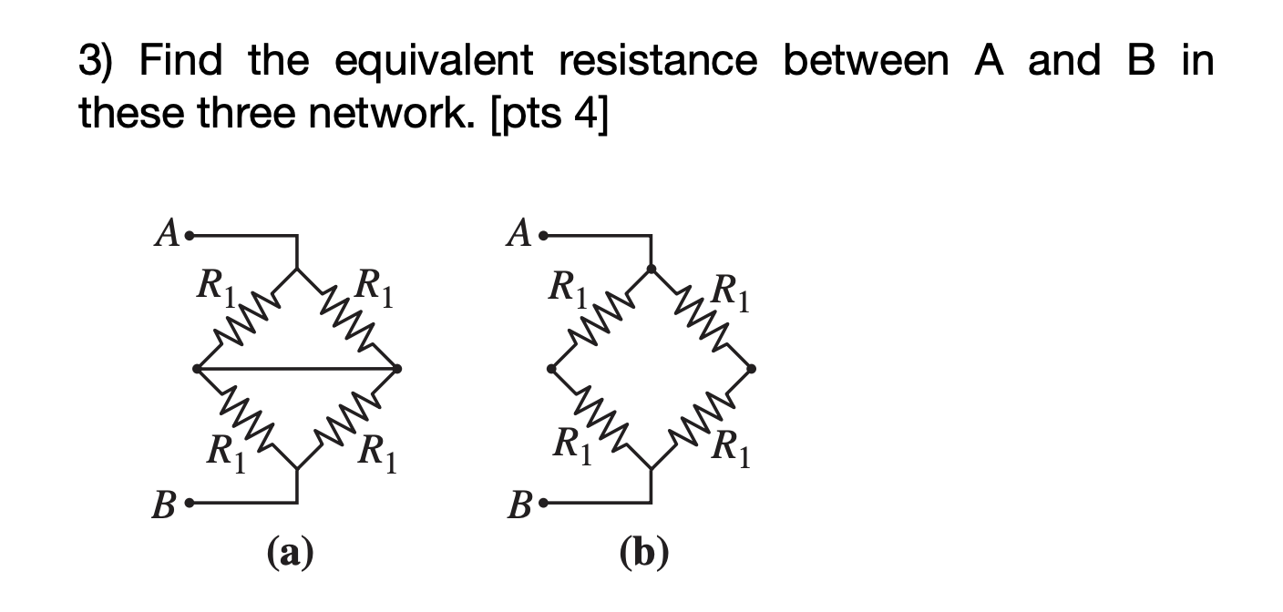 Solved 3) Find The Equivalent Resistance Between A And B In | Chegg.com