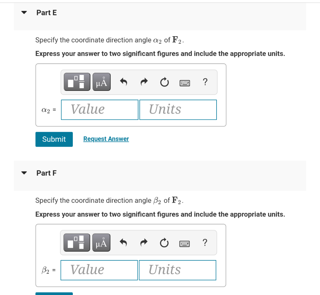 Solved Part A Specify the coordinate direction angle au of | Chegg.com