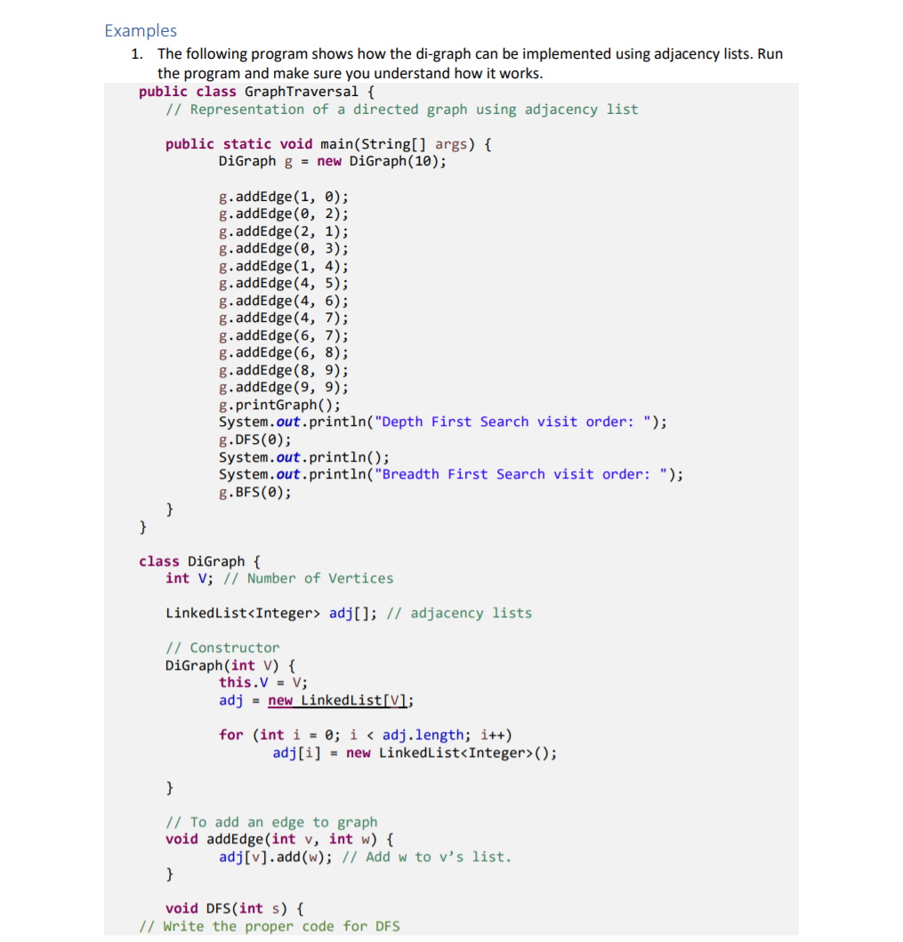 Solved Examples 1. The following program shows how the | Chegg.com