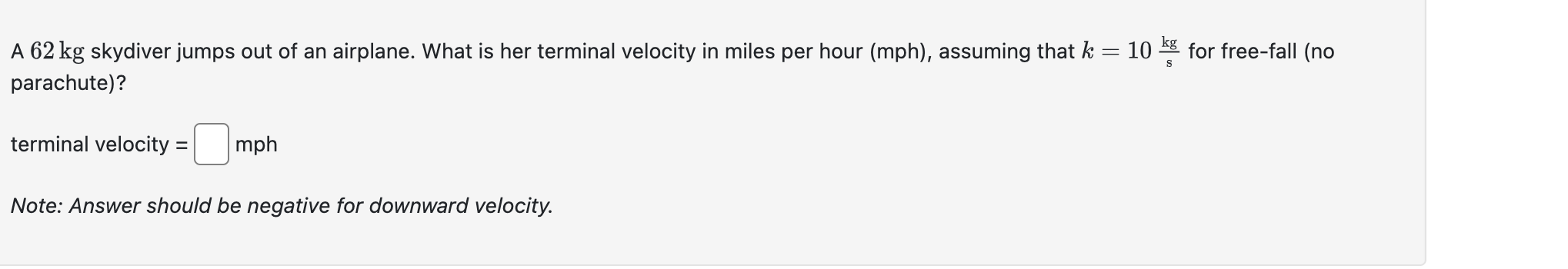 Solved A 62 kg skydiver jumps out of an airplane. What is | Chegg.com