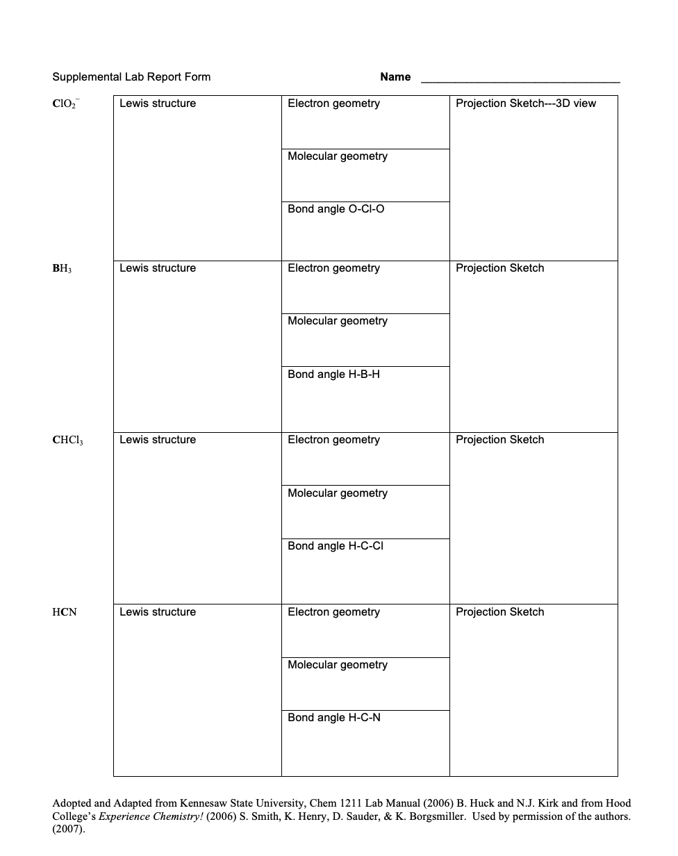 Solved Supplemental Lab Report Form Name C102 Lewis | Chegg.com