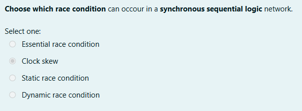 Solved Choose which race condition can occour in a | Chegg.com