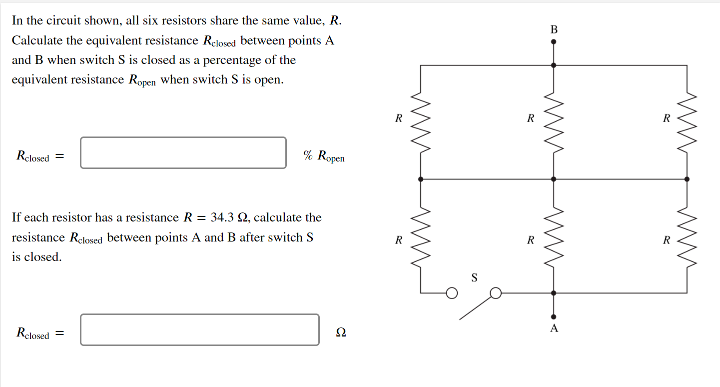 Solved B In The Circuit Shown, All Six Resistors Share The | Chegg.com ...