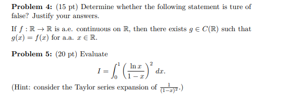 Solved Problem 4: (15 Pt) Determine Whether The Following | Chegg.com