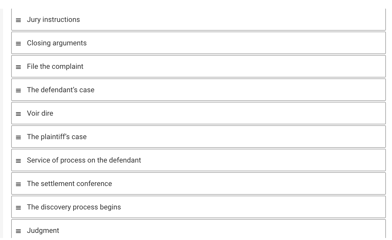 Solved = Jury instructions = Closing arguments = File the