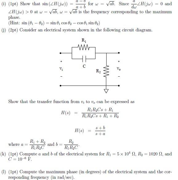 Solved Consider a system described by the following transfer | Chegg.com