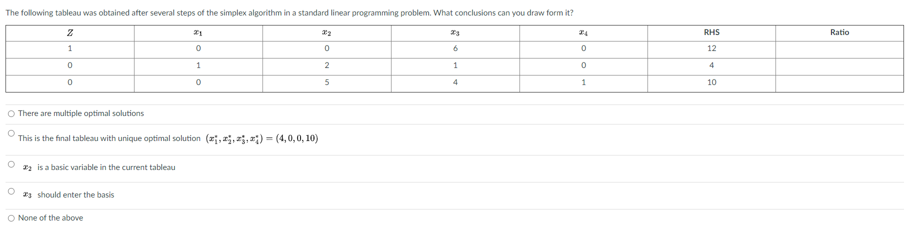 Solved The Following Tableau Was Obtained After Several | Chegg.com