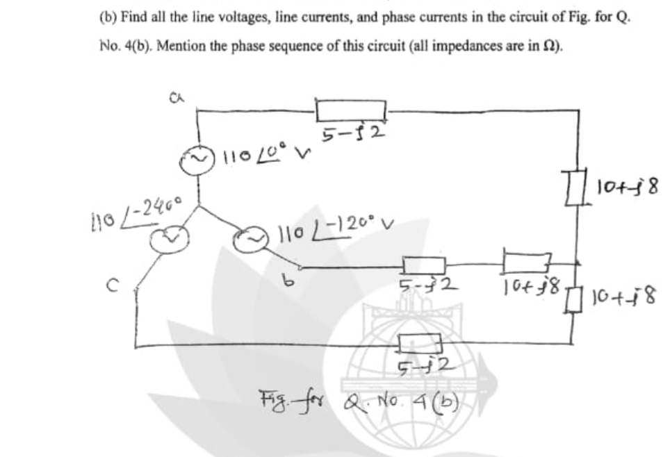 Solved (b) Find All The Line Voltages, Line Currents, And | Chegg.com