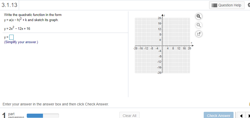 Solved 3 1 13 S Question Help Write The Quadratic Functio Chegg Com