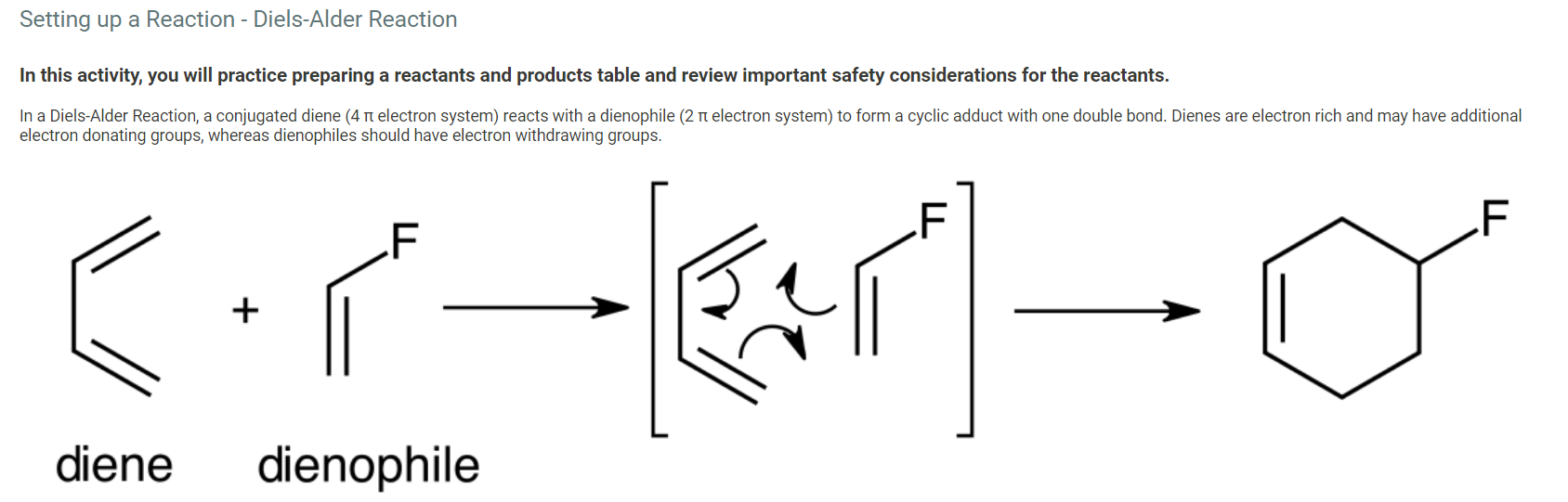 Solved Setting up a Reaction - Diels-Alder Reaction In this | Chegg.com