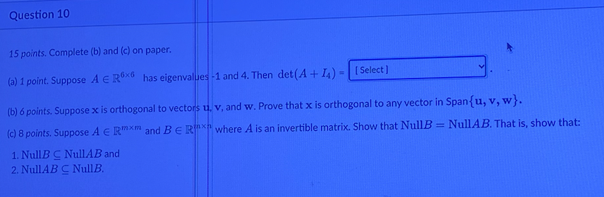 Solved D Question 10 15 points. Complete (b) and (c) on | Chegg.com
