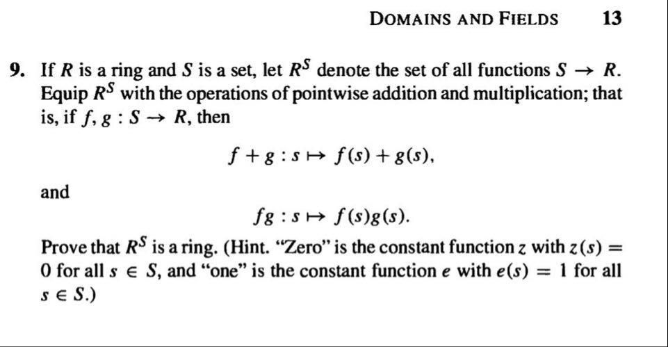 Solved DOMAINS AND FIELDS 13 .. 9. If R is a ring and S is a | Chegg.com