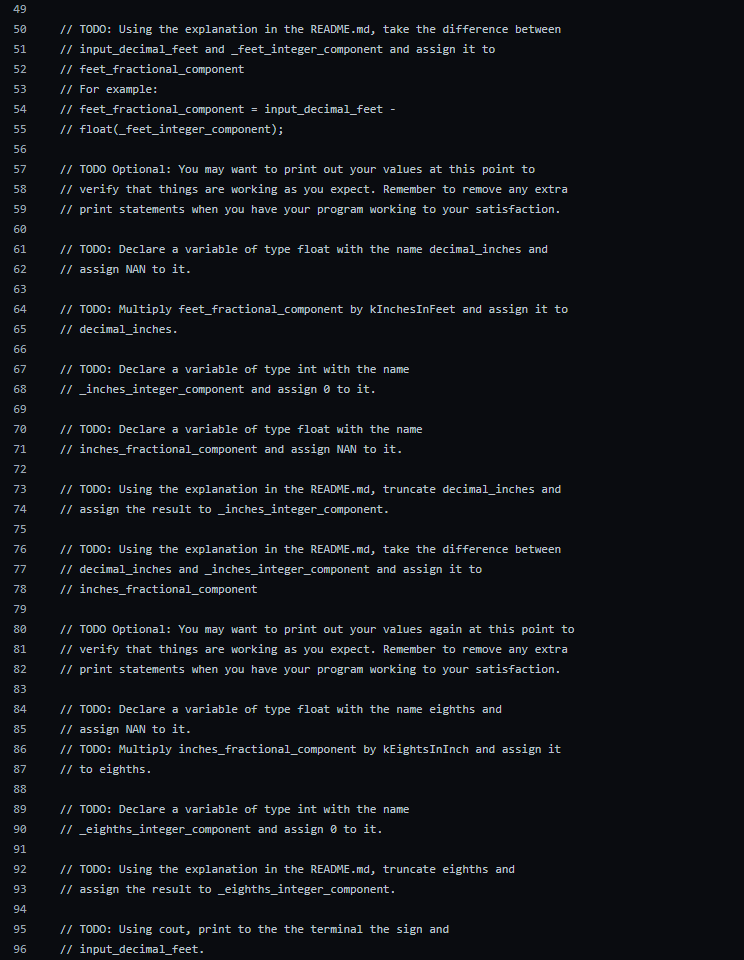 Solved Need code on C++, but test on Ubuntu Decimal Feet to | Chegg.com