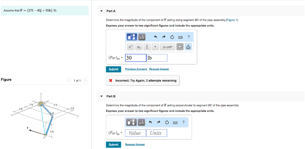 Solved Part A Assume that F = {271-40 55k)!b. Determine the | Chegg.com