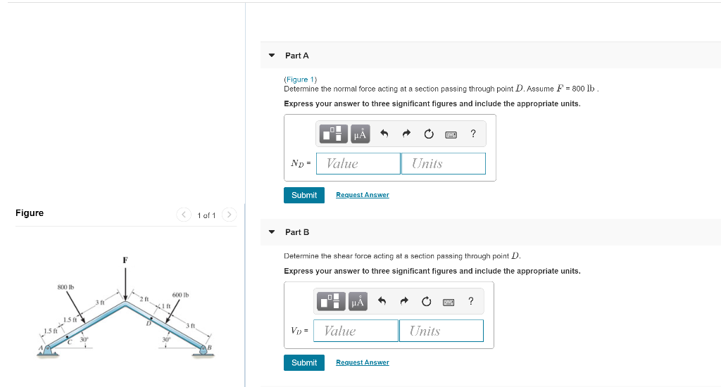 Solved Part A (Figure 1) Determine the normal force acting | Chegg.com