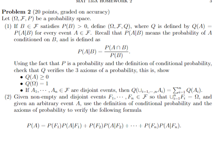 Solved Problem 2 ( 20 points, graded on accuracy) Let | Chegg.com