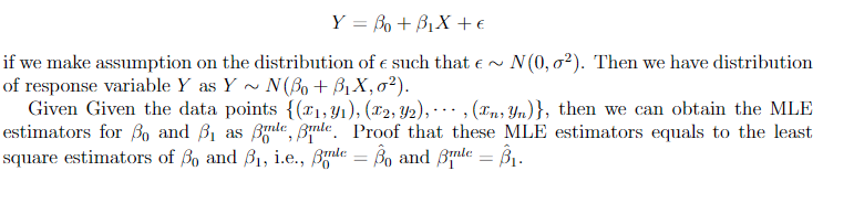 Solved Y=β0+β1X+ϵ f we make assumption on the distribution | Chegg.com