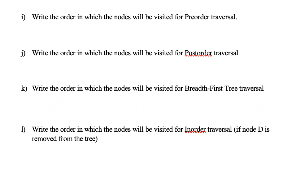 Solved For the tree ‘T’ shown in figure 1 answer the | Chegg.com