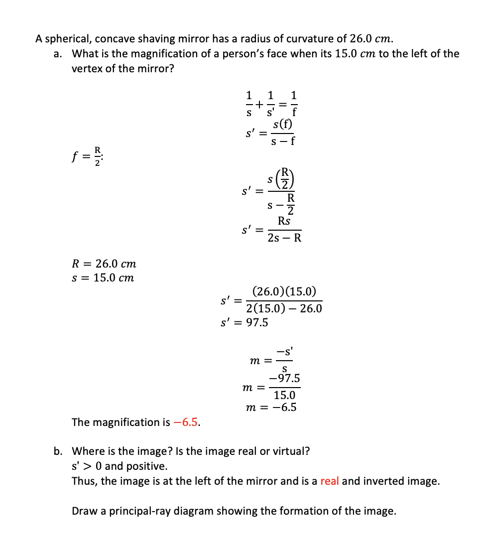 Solved Draw the principal-ray diagram showing the formation | Chegg.com
