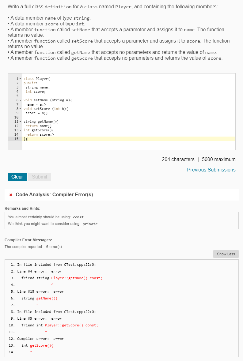 Solved Write a full class definition for a class named | Chegg.com