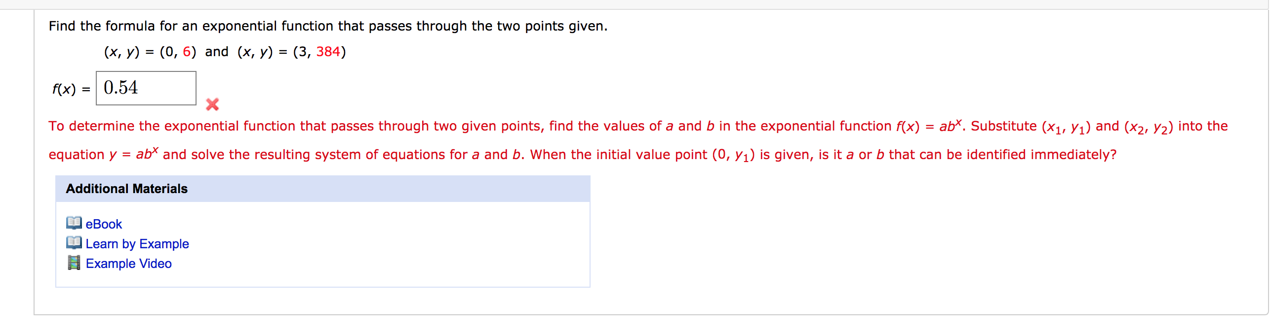 Solved Find the formula for an exponential function that  Chegg.com