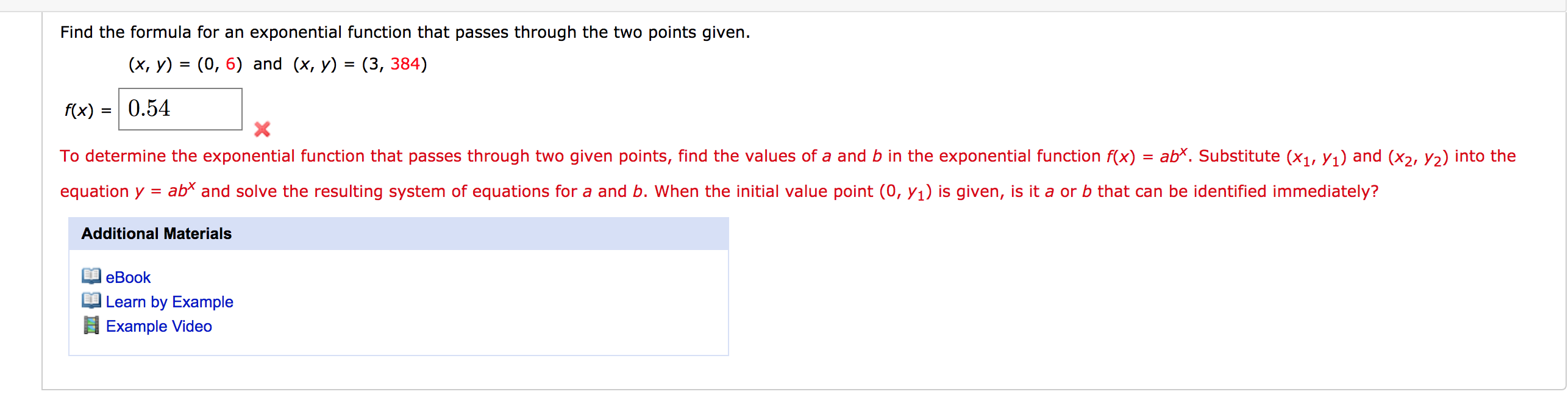 Solved Find The Formula For An Exponential Function That Chegg Com