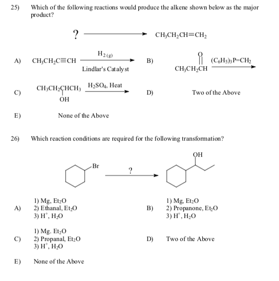 Solved 13) Which reaction conditions would complete the | Chegg.com