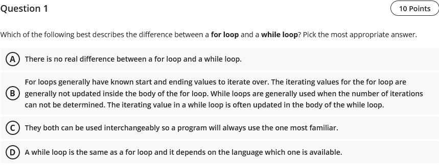 Solved Question 1 10 Points Which of the following best | Chegg.com