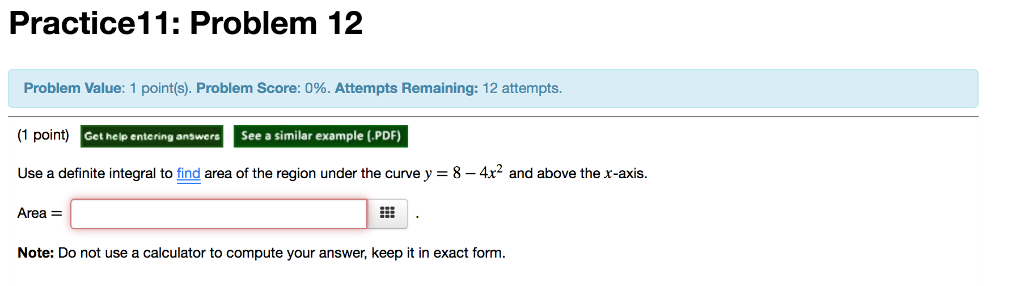 Solved Practice11: Problem 12 Problem Value: 1 point(s). | Chegg.com
