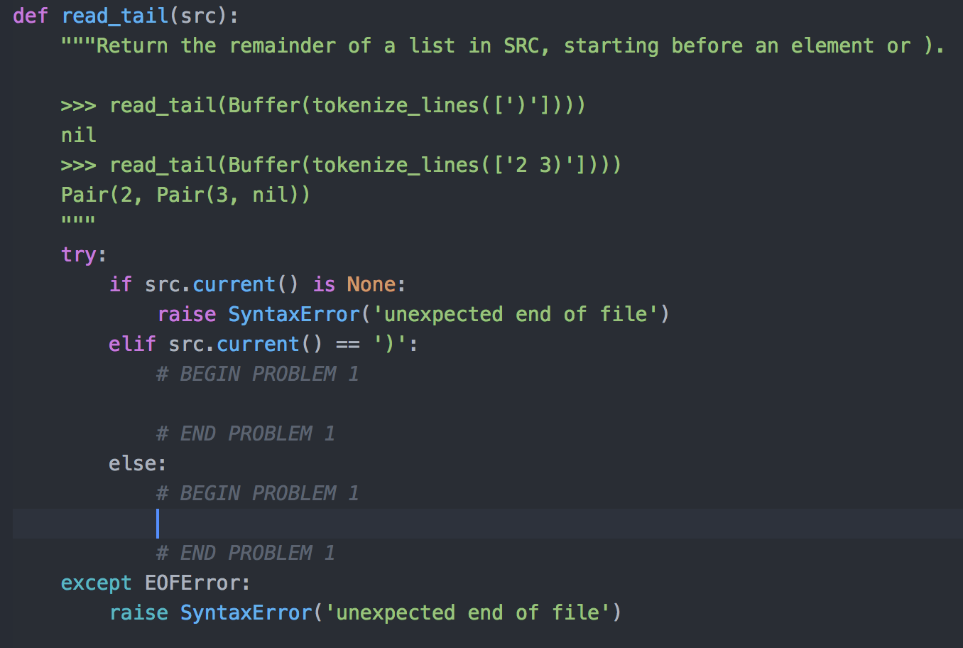 def read_tail(src): ""'"Return the remainder of a | Chegg.com