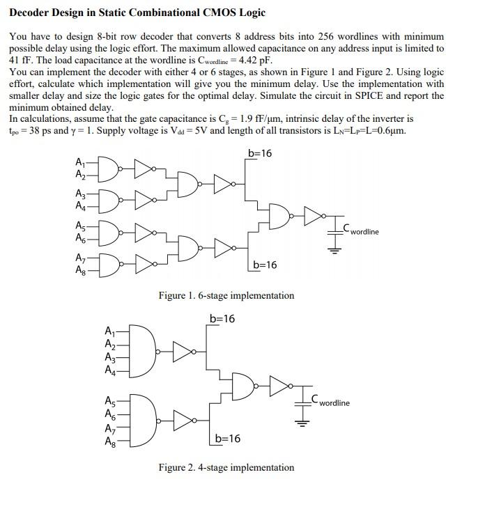 Decoder Design in Static Combinational CMOS Logic You | Chegg.com