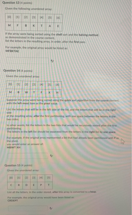 Solved Question 19 (3 points) Given an array of integer | Chegg.com