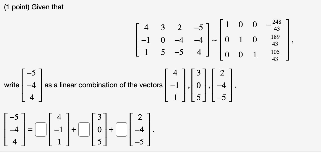 Solved (1 point) Are the vectors x−2−3x2,x−2−4x2 and 3−x+6x2 | Chegg.com