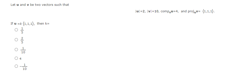 Solved Let u and v be two vectors such that | Chegg.com