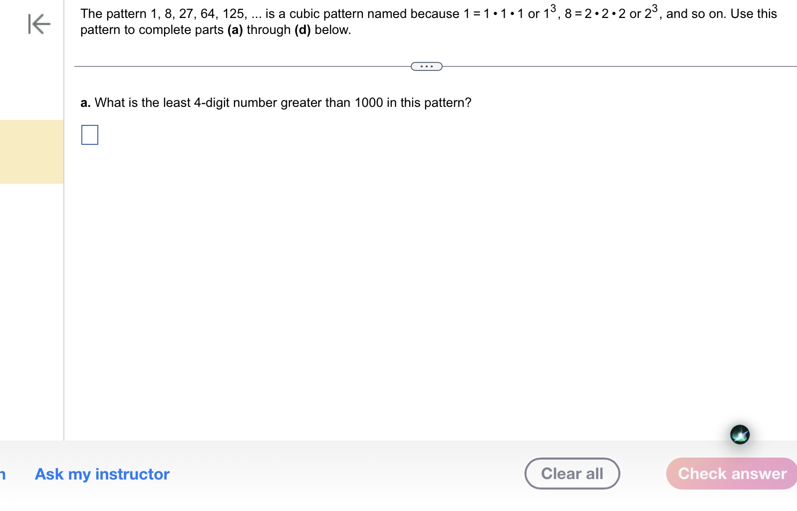 Solved The pattern 1,8,27,64,125,… is a cubic pattern named