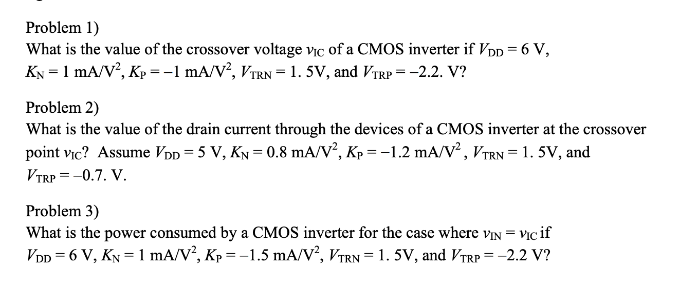 Solved Problem 1) What is the value of the crossover voltage