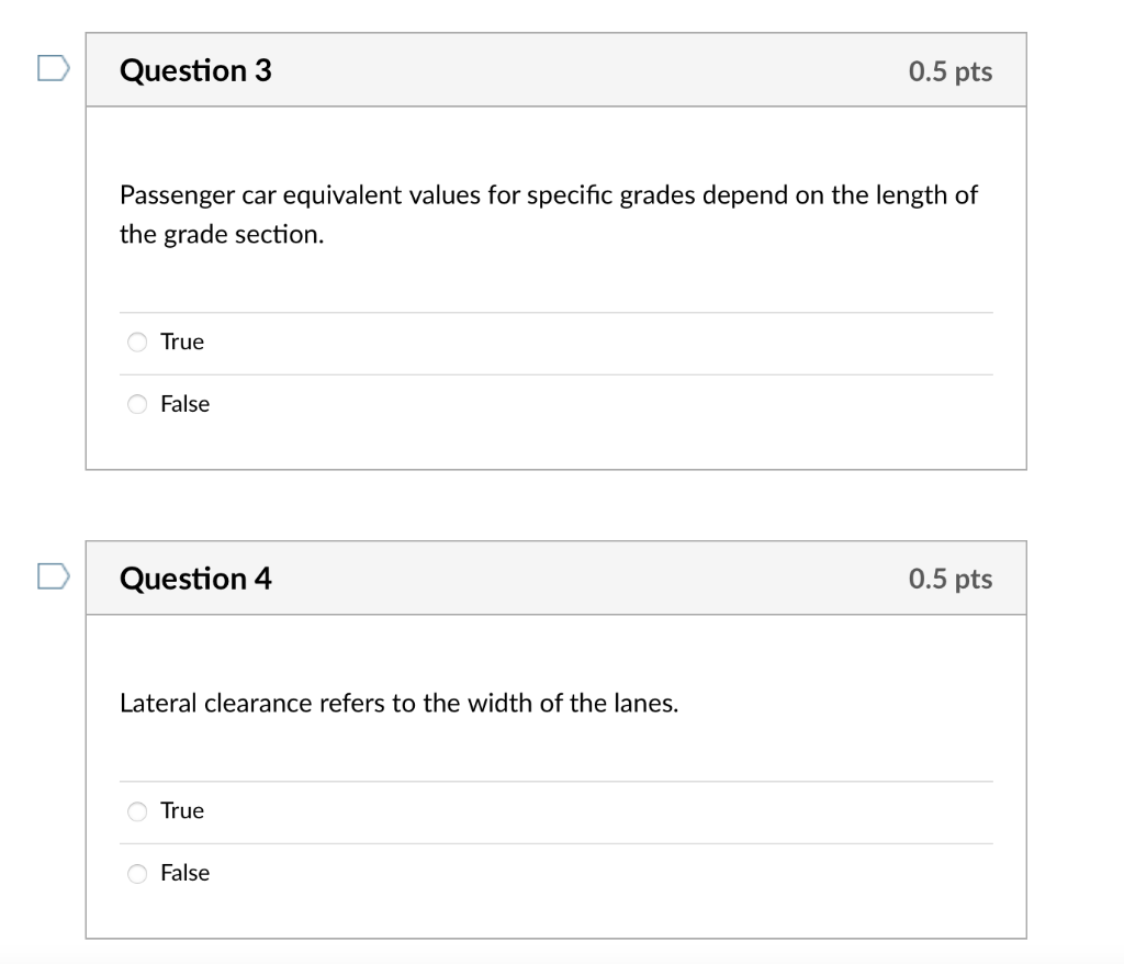Solved Passenger car equivalent values for specific grades
