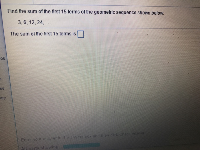 find the sum of the first 15 terms calculator