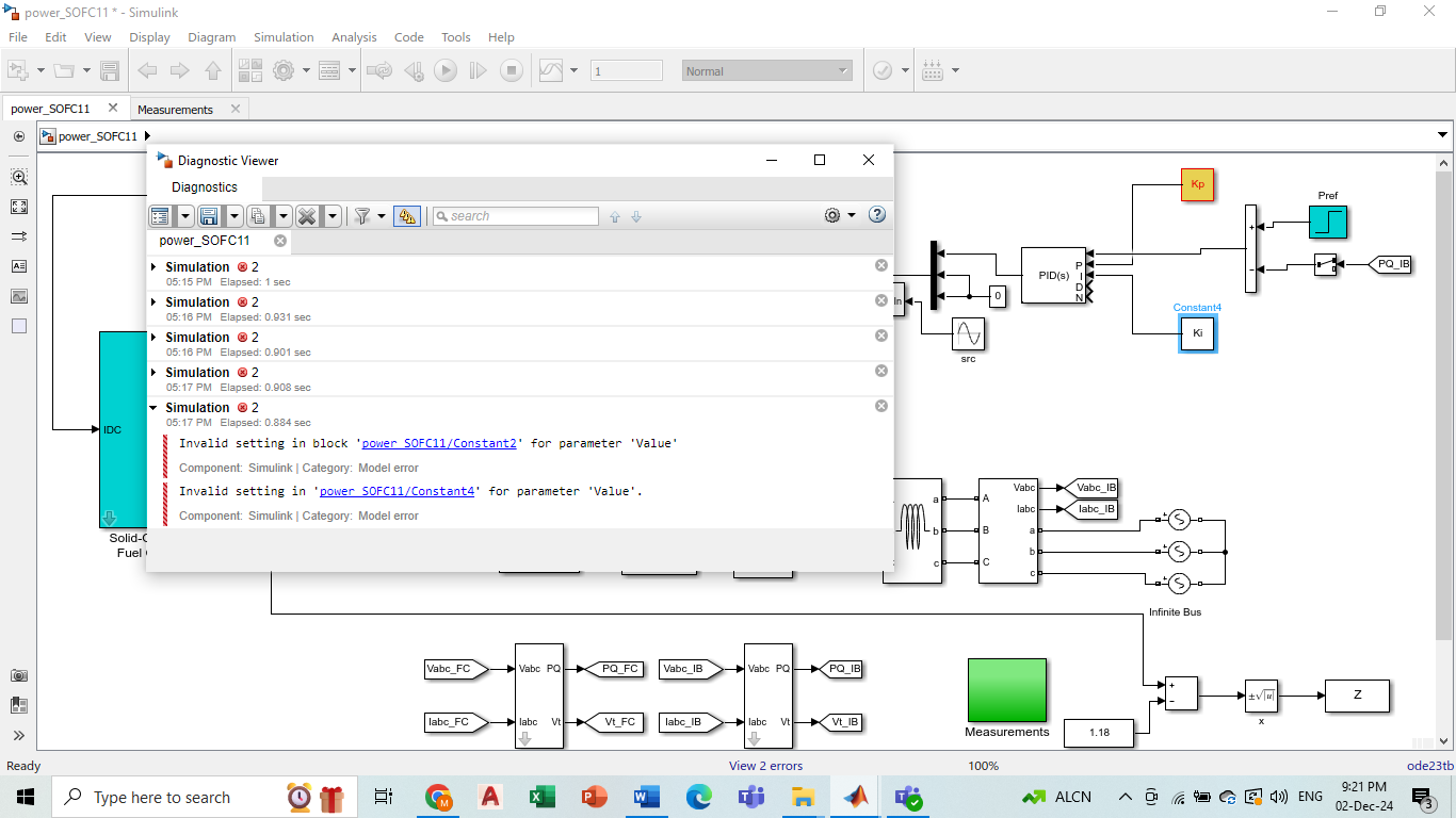 Solved I am having two problems in my Matlab model, the | Chegg.com