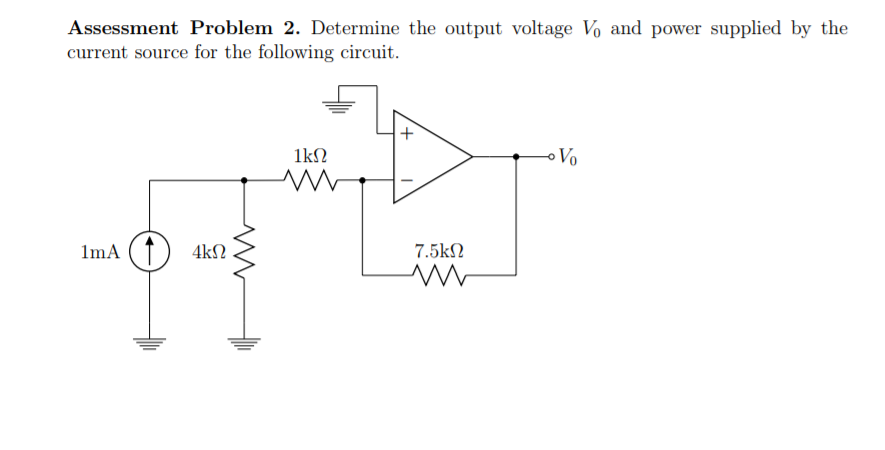 Solved Assessment Problem 2. Determine the output voltage Vo | Chegg.com