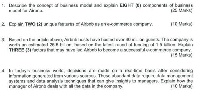 Solved 1. Describe The Concept Of Business Model And Explain | Chegg.com