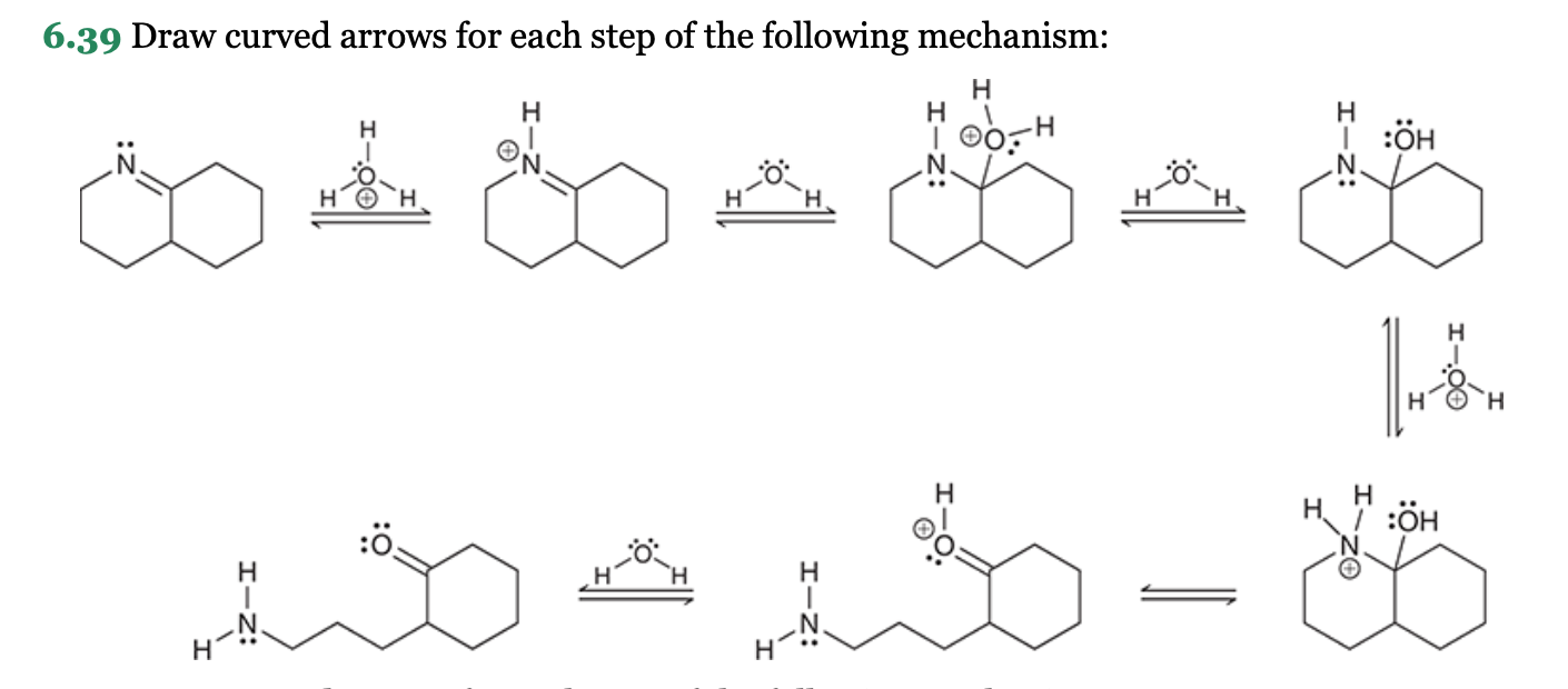 Solved 6.39 Draw curved arrows for each step of the | Chegg.com