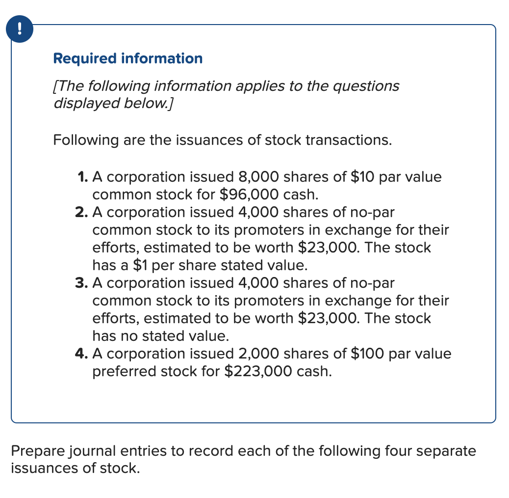 Solved Required information [The following information