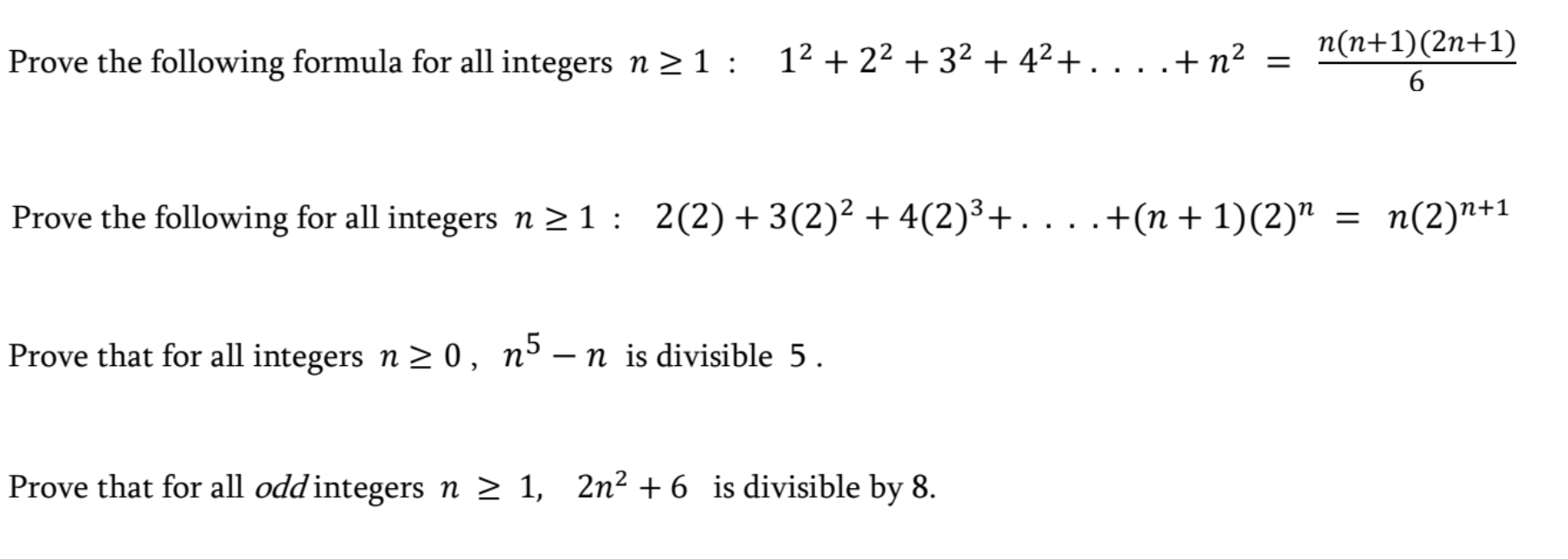 Solved Prove the following formula for all integers | Chegg.com