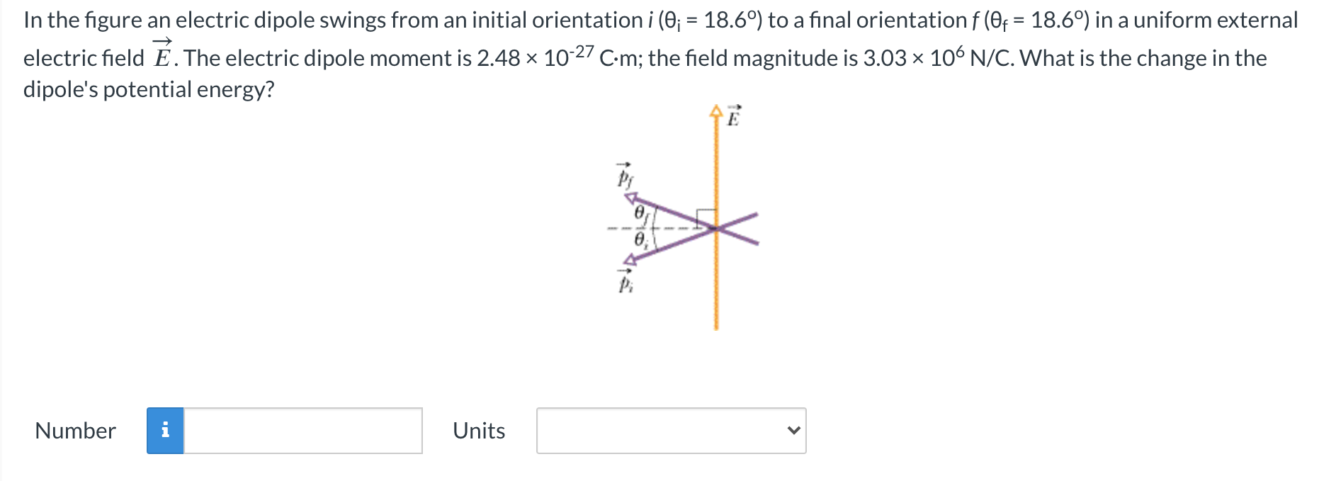 Solved In the figure an electric dipole swings from an | Chegg.com