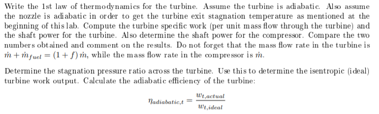 Solved Write the 1st law of thermodynamics for the turbine. | Chegg.com